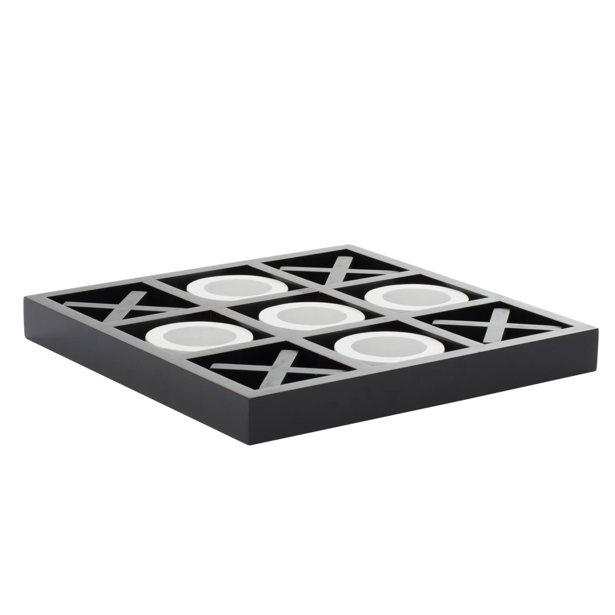 Black & White Wood Tic-Tac-Toe Game Set
